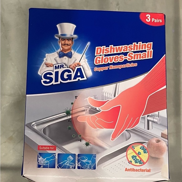 NWT MR.SIGA Reusable Dish Washing Gloves with Copper Nanoparticles, Latex Gloves - Picture 7 of 7